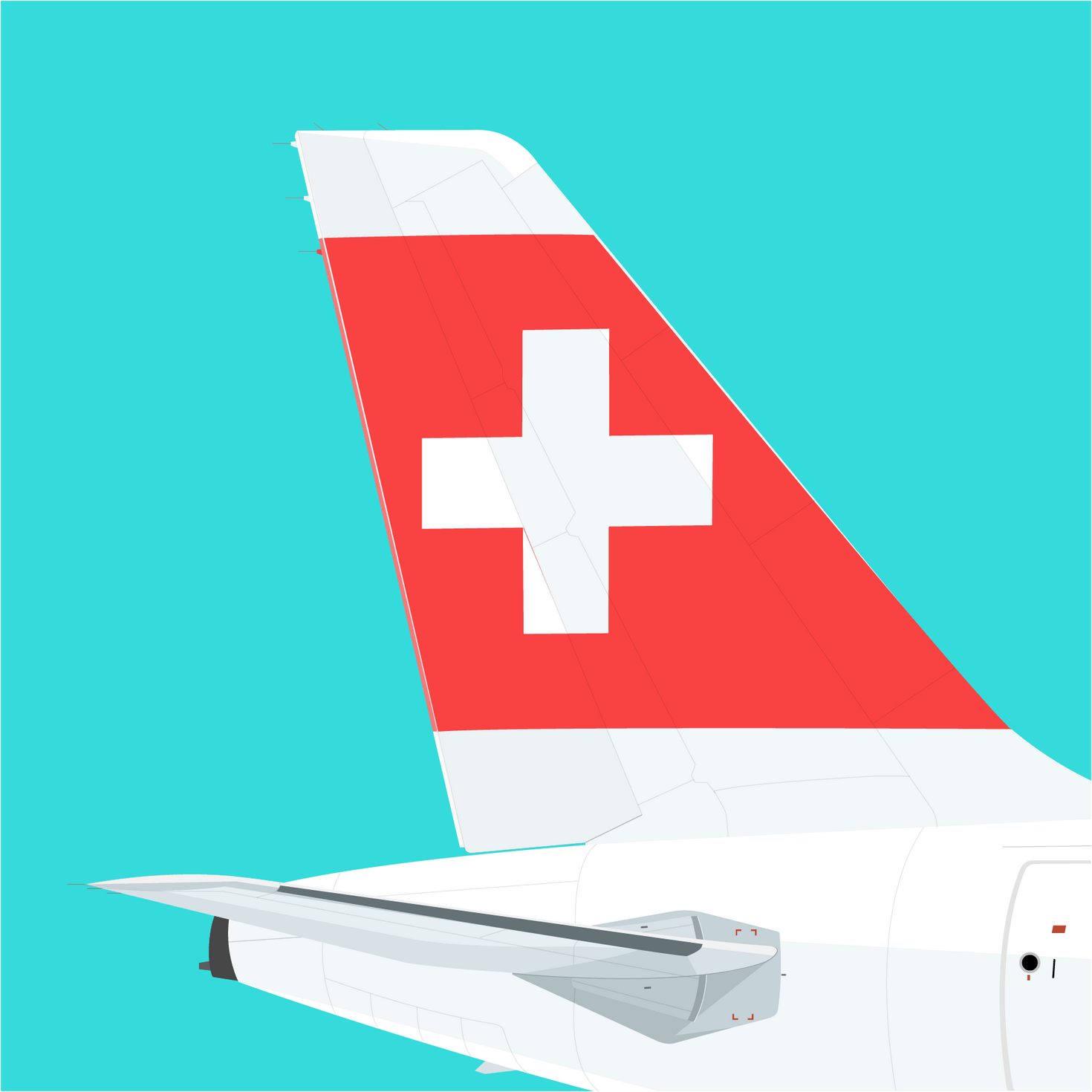 Swiss Air - 94cm x 94cm. Acrylic on canvas, 2022