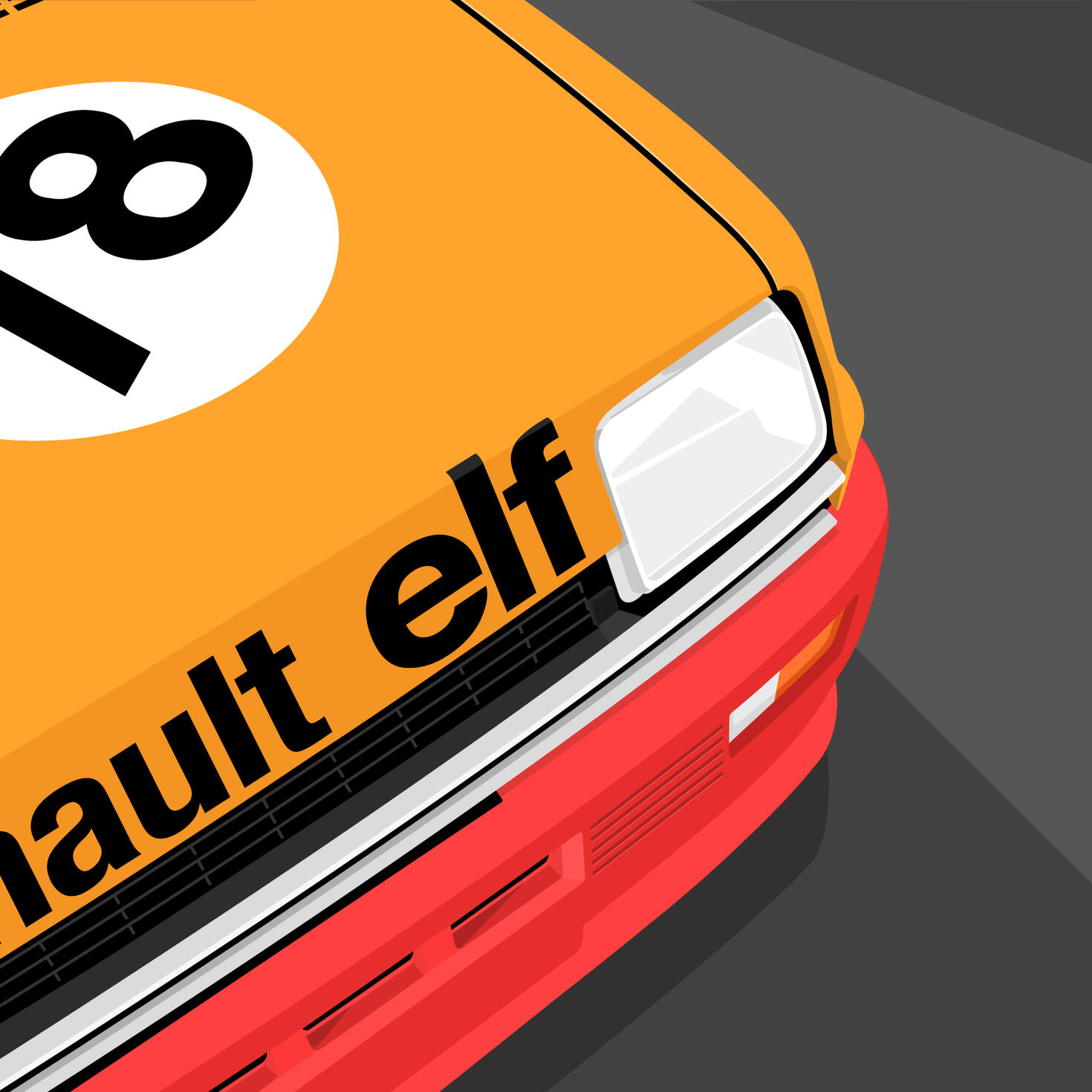 Renault 5 - 78cm x 78cm. Acrylic on canvas, 2025