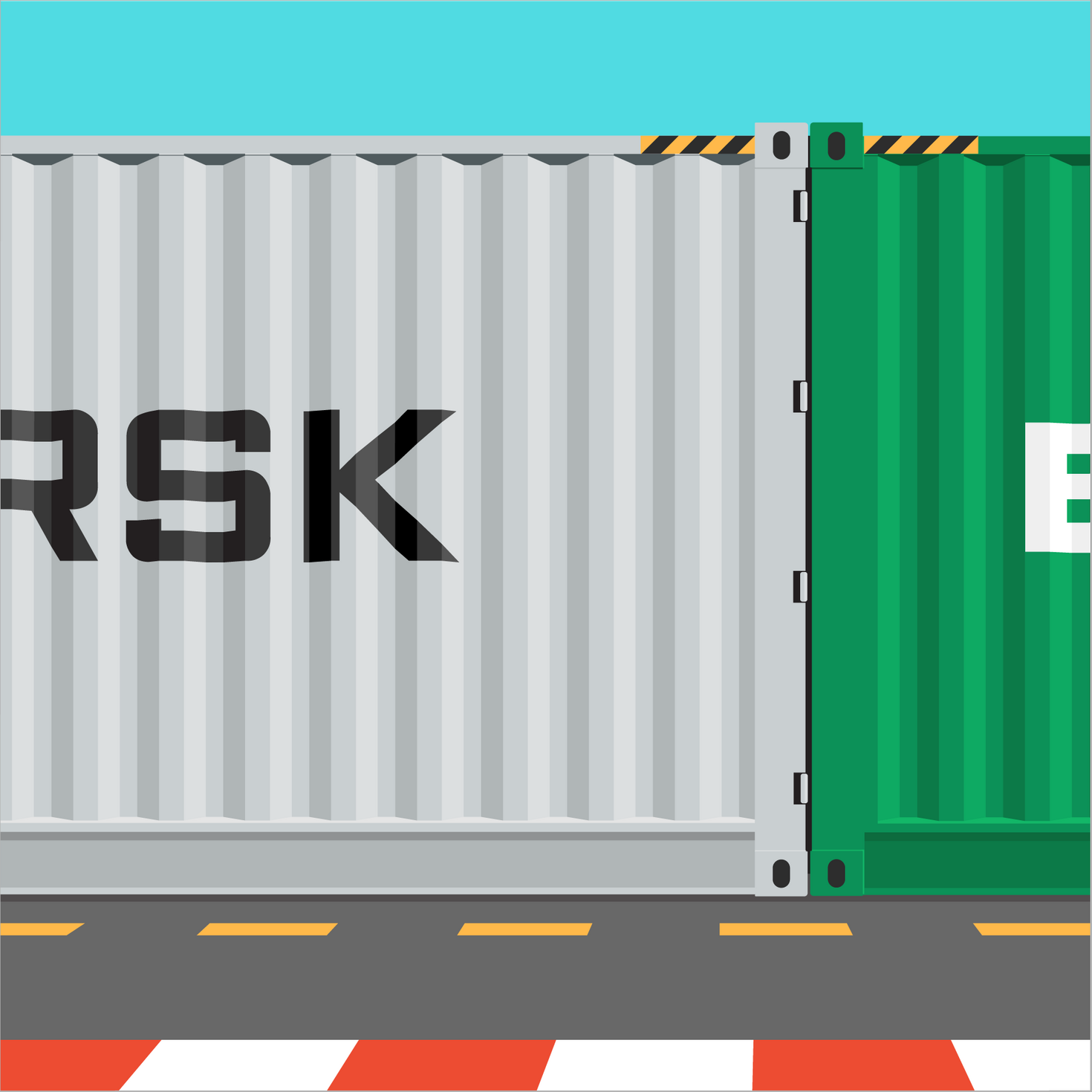 Maersk-Green - 94cm x 94cm. Acrylic on canvas, 2021